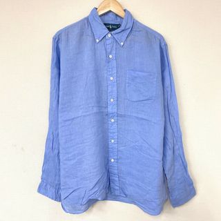 ラルフローレン(Ralph Lauren)のラルフローレン Ralph Lauren ボタンダウン シャツ ロングスリーブ リネン 長袖 サイズ：L ブルー系 【中古】Custom Fit(シャツ)