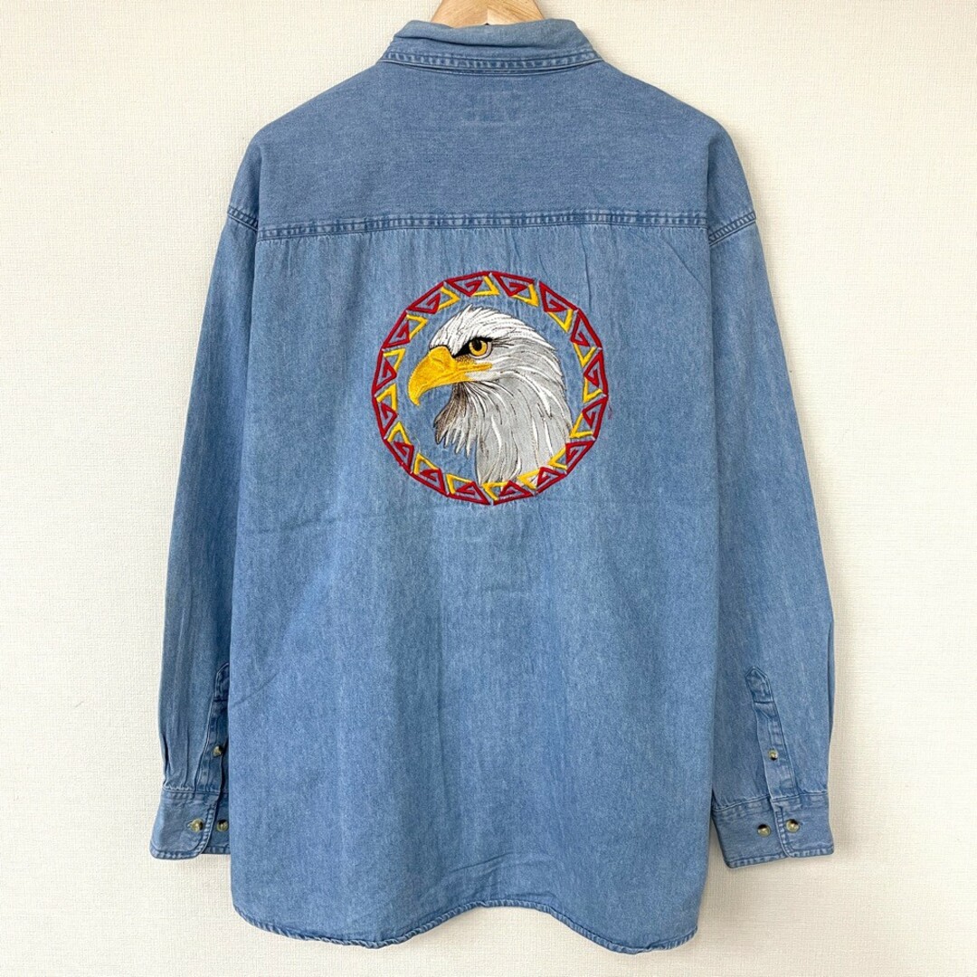 COOSA COUNTY ボタンダウン デニム シャツ ロングスリーブ イーグル