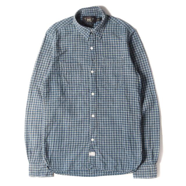 RRL ダブルアールエル シャツ チンスト付き チェック ワークシャツ トップス インディゴ XS シンプル カジュアル ブランド 【メンズ】【中古】【R038】 | フリマアプリ ラクマ