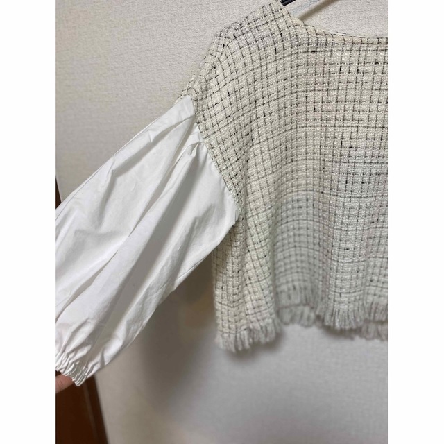 ZARA(ザラ)のZARA ツィード シャツ コンビ XS レディースのトップス(シャツ/ブラウス(長袖/七分))の商品写真