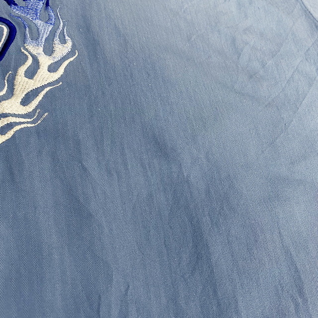 POPEYEポパイMENRON JON SURF SHOP ロンジョン オープンカラーシャツ 開襟 半袖 両面刺繍入り ループ 胸ポケット サイズ：XL ライトブルー