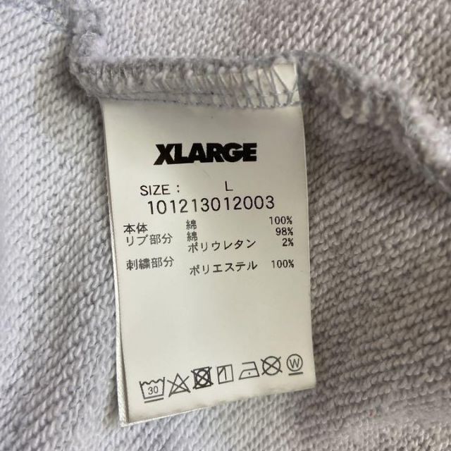 可愛いリブライン◎】X-LARGEスウェット古着ビッグ刺繍ロゴ霜降り