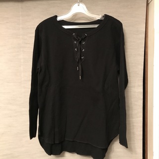 シンプリシテェ(Simplicite)の黒ワッフル長袖Tシャツ(Tシャツ(長袖/七分))