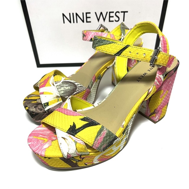 NINE WEST - NINE WEST / ナインウエスト / 花柄ヒールサンダルの通販