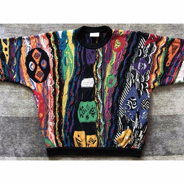 異次元のデザイン 芸術 90s COOGI クージー コットン ニットセーター