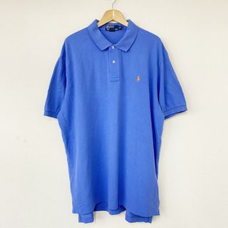 ラルフローレン(Ralph Lauren)のポロ ラルフローレン Polo by Ralph Lauren ポロシャツ 半袖 鹿の子 ワンポイント ロゴ刺繍 サイズ：XXL ライトブルー古着 【中古】(ポロシャツ)