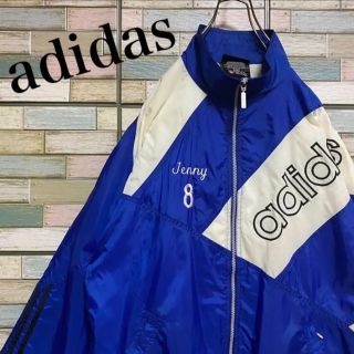 アディダス(adidas)の【80's】アディダス　ナイロンジャケット　ビック刺繍ロゴ(ナイロンジャケット)