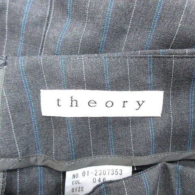 theory(セオリー)のセオリー theory タイトスカート ひざ丈 ストライプ ウール 2 グレー レディースのスカート(ひざ丈スカート)の商品写真