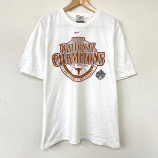 ナイキ(NIKE)のナイキ NIKE TEAM テキサス大学 ロングホーンズ  Tシャツ 半袖 スウッシュロゴ プリント サイズ：L ホワイト 【中古】TEXAS LONGHORNS(Tシャツ/カットソー(半袖/袖なし))