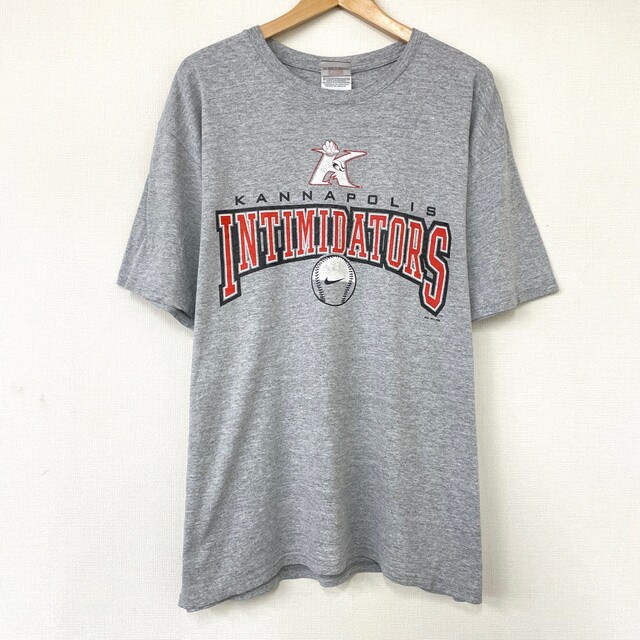 感謝報恩 ナイキ NIKE TEAM カナポリス インティミデイターズ Tシャツ 半袖 スウッシュロゴ プリント サイズ:L ヘザーグレー KANNAPOLIS INTIMIDATORS 通販 ①新品 ミリタリー Tシャツ Lサイズ d