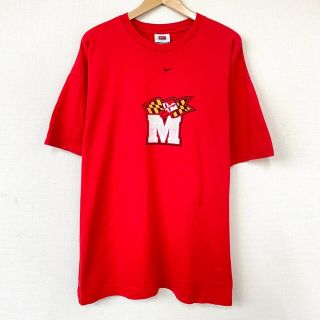 ナイキ(NIKE)のナイキ NIKE TEAM Tシャツ 半袖 スウッシュロゴ 両面 プリント サイズ：XL レッド 【中古】(Tシャツ/カットソー(半袖/袖なし))