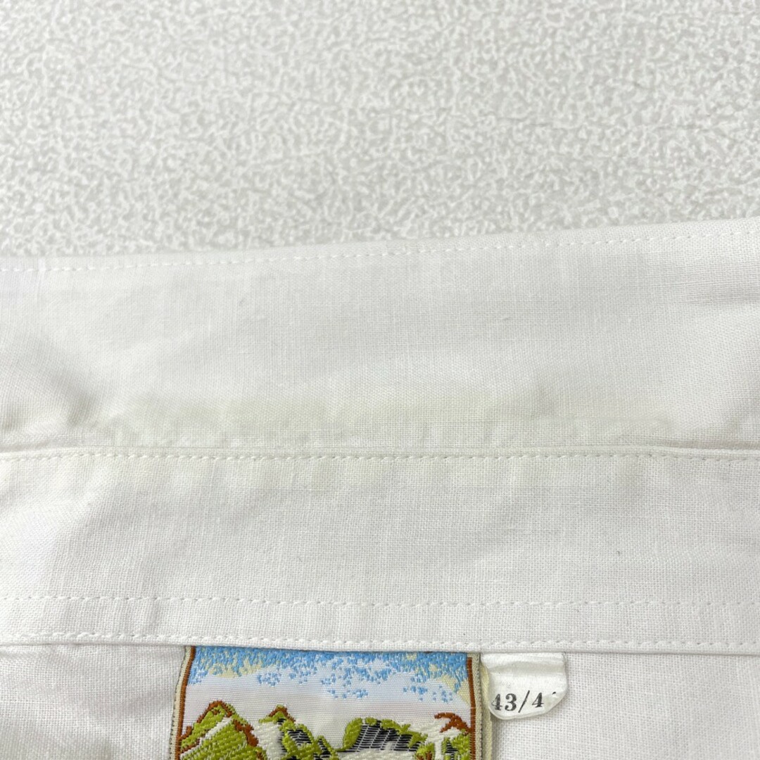 Brubig Trachten チロリアン シャツ ロングスリーブ コットン 長袖 鳥 刺繍 サイズ：43/44 ホワイト 【中古】 メンズのトップス(シャツ)の商品写真