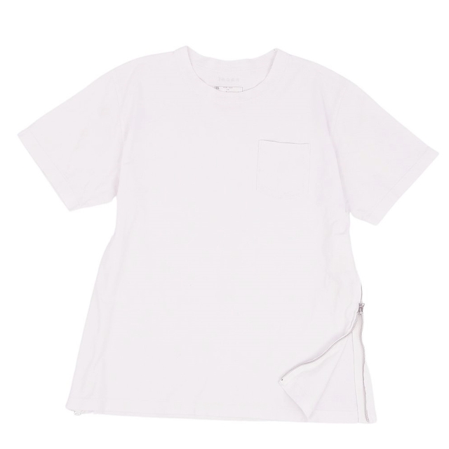 サカイ Sacai Tシャツ 21AW カットソー ショートスリーブ ジッパー コットン トップス メンズ 4(XL相当) ホワイト
