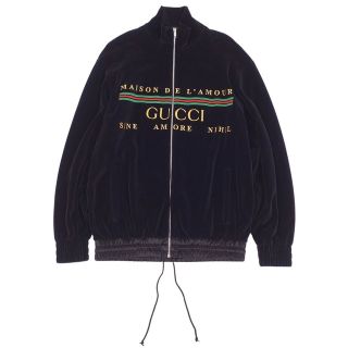 グッチ(Gucci)の極美品 グッチ GUCCI ジャケット 19AW シェニール ジップアップ ベロア ロゴ アウター メンズ イタリア製 S ブラック(その他)