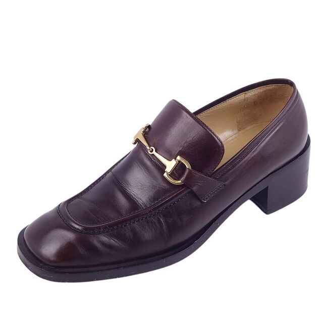 Vintage グッチ GUCCI ローファー ホースビット カーフレザー ヒール