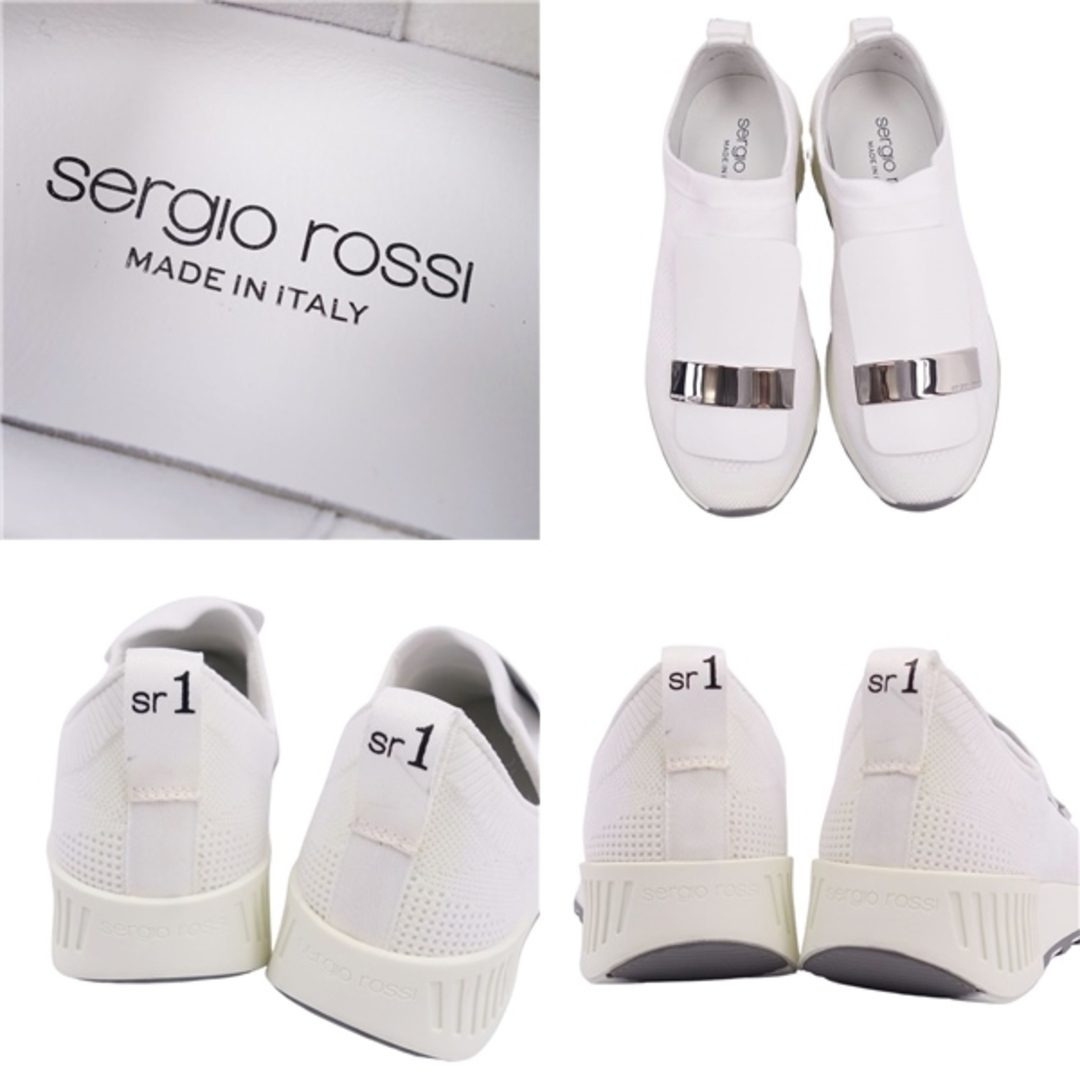 Sergio Rossi(セルジオロッシ)の未使用 セルジオロッシ SERGIO ROSSI スニーカー SR1 ナイロンキャンバス ローカット シューズ 靴 レディース イタリア製 34(21cm相当) ホワイト レディースの靴/シューズ(スニーカー)の商品写真