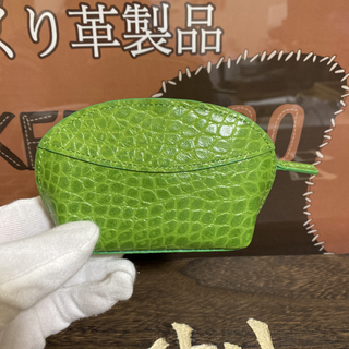 本革イタリアンレザー ソフト高級牛革 レディース 鰐型押し 小銭入れ　ミニポ チ(コインケース)