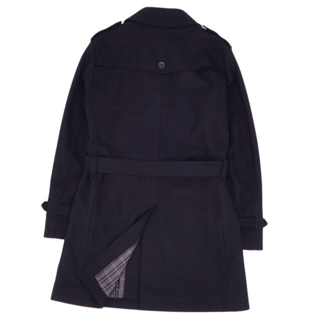 美品 バーバリー ブラックレーベル BURBERRY BLACK LABEL コート トレンチコート シングル 裏チェック ウール アウター メンズ M ブラック 美品 バーバリー ブラックレーベル BURBERRY BLACK LABEL コート トレンチコート シングル 裏チェック ウール アウター メンズ M ブラック