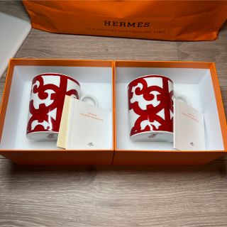 エルメス(Hermes)の【新品未使用】エルメス　ガダルキヴィール　赤　マグカップ2個(食器)