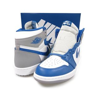 ナイキ(NIKE)のNIKE ナイキ 品番 DZ5485-410 AIR JORDAN 1 RETRO HIGH OG TRUE BLUE エアジョーダン シューズ スニーカー
 白 青 US10=28cm 正規品 / 30148【中古】(スニーカー)