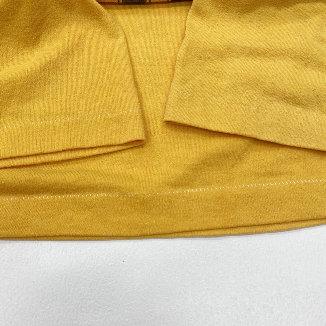 80's HEF-T Tシャツ WHO DAT? プリント 半袖 MADE IN USA サイズ：M イエロー古着 【中古】 メンズのトップス(Tシャツ/カットソー(半袖/袖なし))の商品写真