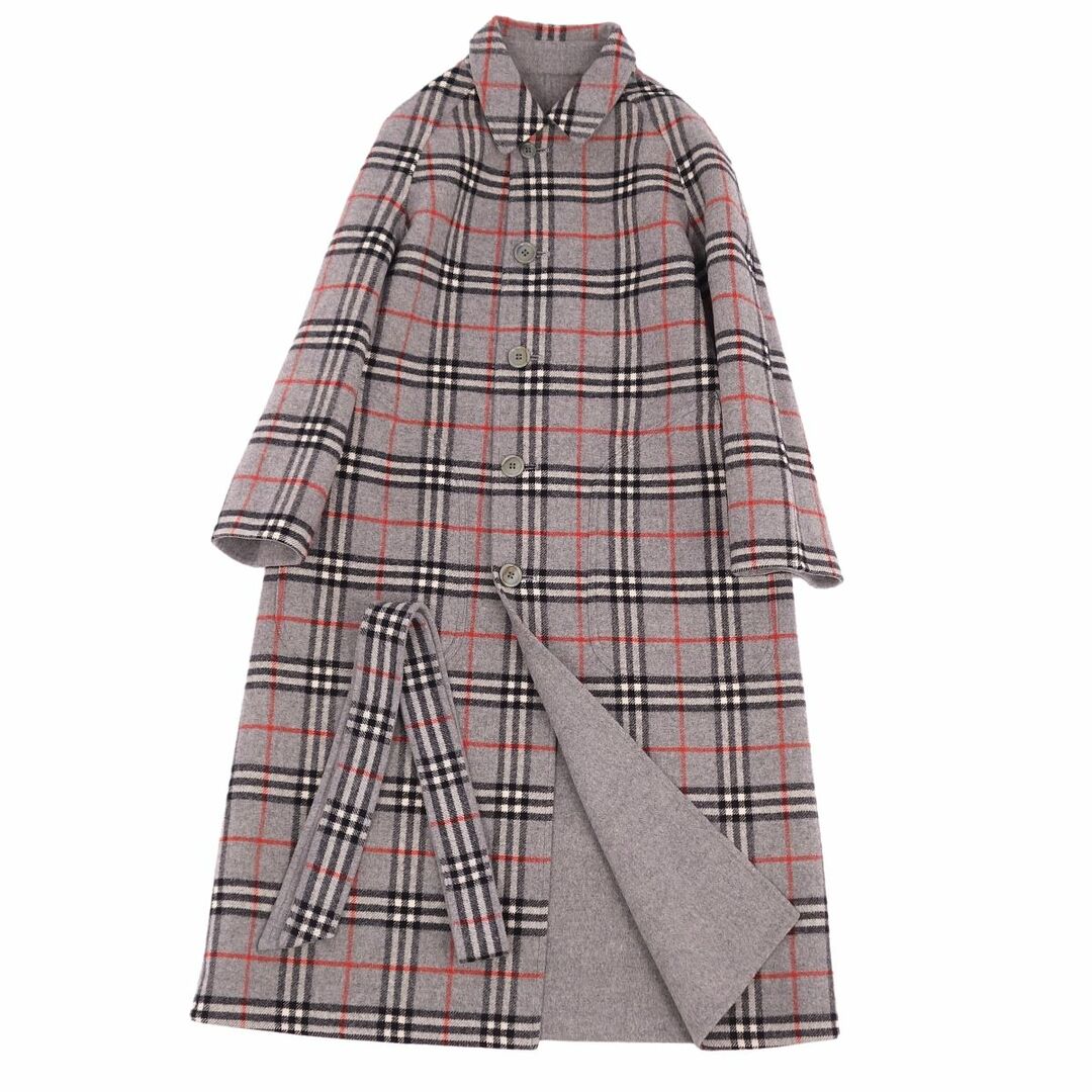 BURBERRY(バーバリー)の極美品 Vintage バーバリー Burberrys コート ベルト付き リバーシブル ステンカラーコート バルマカーンコート ウール アウター レディース 9AB2(M相当) グレー レディースのジャケット/アウター(その他)の商品写真