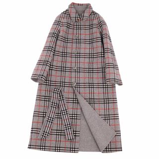 バーバリー(BURBERRY)の極美品 Vintage バーバリー Burberrys コート ベルト付き リバーシブル ステンカラーコート バルマカーンコート ウール アウター レディース 9AB2(M相当) グレー(その他)