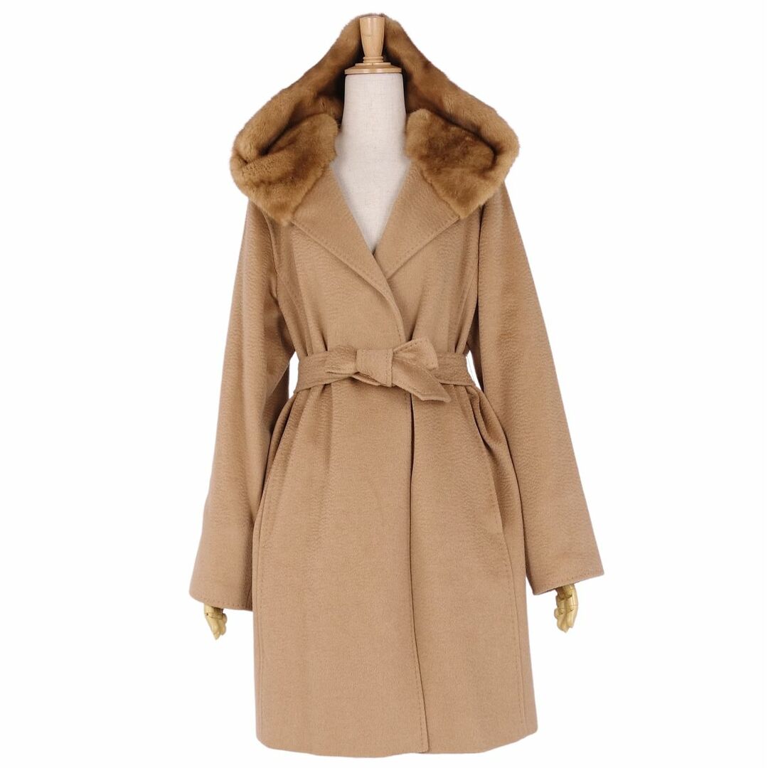 極美品 最高級 カシミヤ Max Mara ロングコート ブラック レディース