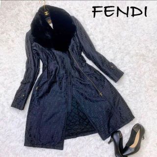 【極美品】FENDI ロングコート 女優コート カシゴラ アンゴラ ミンクファー