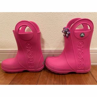 クロックス(crocs)のクロックス キッズ　レインブーツ　ピンク(長靴/レインシューズ)