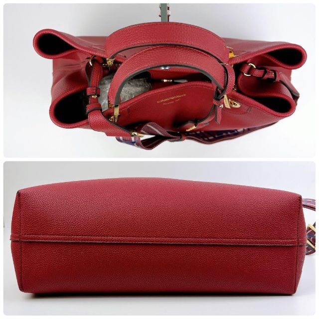 Emporio Armani(エンポリオアルマーニ)の新品未使用品 エンポリオアルマーニ ハンドバッグ ショルダーバッグ 2way 赤 レディースのバッグ(ショルダーバッグ)の商品写真