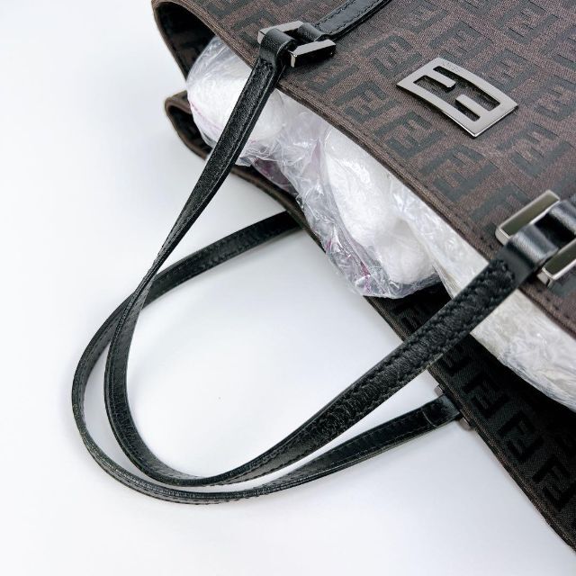 極美品 FENDI フェンディ トートバッグ NERO ブラック ズッキーノ 黒