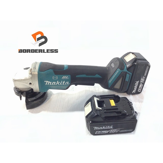 ☆品☆ makita マキタ 18V 100mm 充電式 ディスクグラインダ GA408D バッテリ2個(18Ｖ6.0Ah) 充電器付き 67156バイク