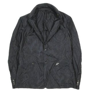 SALE 本物 プラダ エナメル パイピング ジャケット ブレザー 38 黒