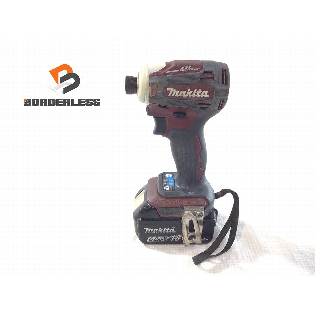 ☆品☆makita マキタ 18V 充電式インパクトドライバ TD172D 赤/オーセンティックレッド バッテリー1個(18V 6.0Ah)付き 67352工具