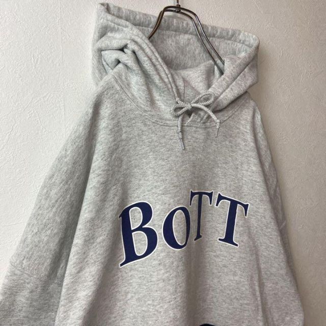 ツートンパーカー】BoTTビッグロゴ古着ストリート紺大きめオーバー