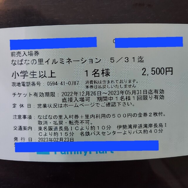 さぼさま専用　なばなの里 イルミネーション 5/31まで チケットの施設利用券(遊園地/テーマパーク)の商品写真