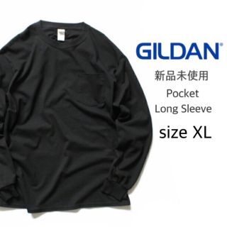 ギルタン(GILDAN)の【ギルダン】新品未使用 ウルトラコットン 無地 ポケット付ロンT ブラック XL(Tシャツ/カットソー(七分/長袖))