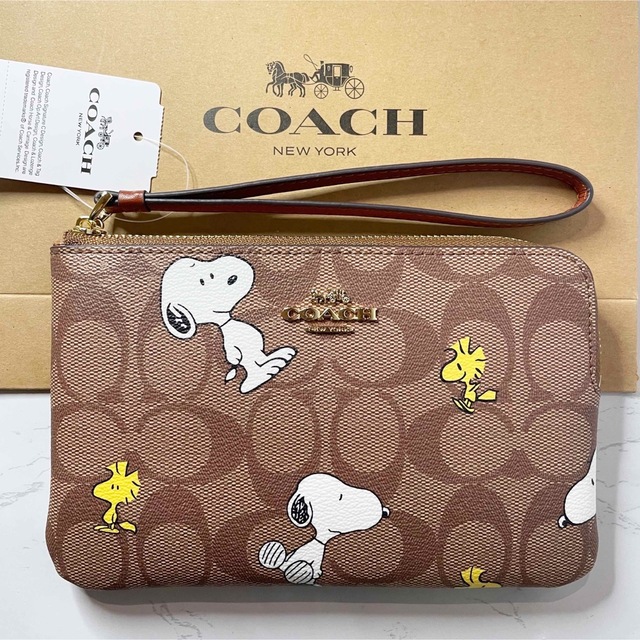 4年保証』 COACH×PEANUTS コーナージップ リストレット・シグネチャー