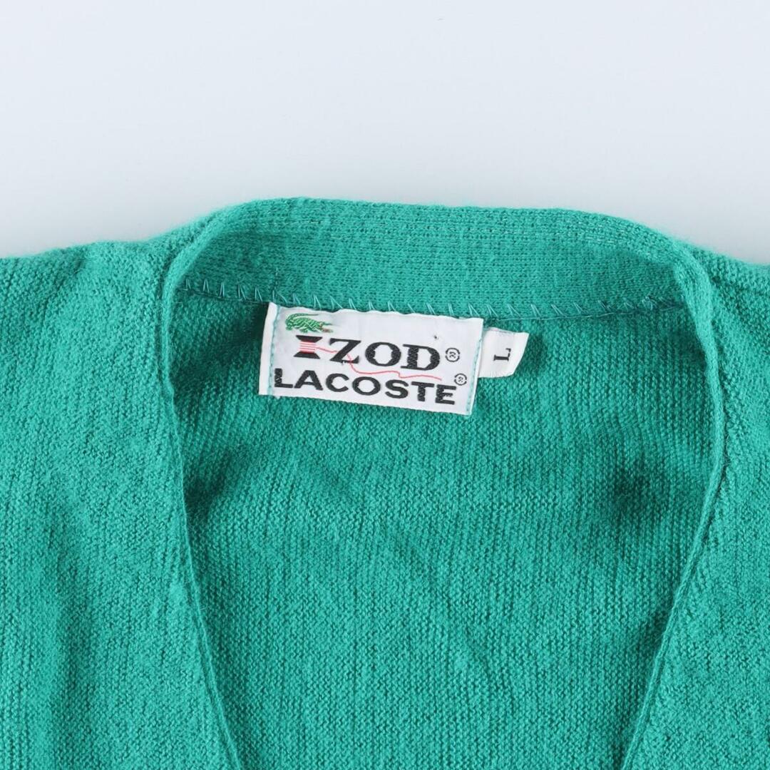 70年代 ラコステ LACOSTE IZOD アクリルニットカーディガン USA製 メンズXL ヴィンテージ /eaa316401