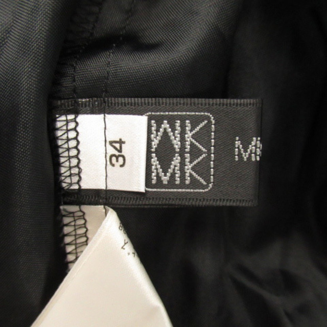 MK MICHEL KLEIN(エムケーミッシェルクラン)のMK ミッシェルクラン ワンピース ミモレ丈 ダイアゴナルストライプ柄 34 黒 レディースのワンピース(ロングワンピース/マキシワンピース)の商品写真