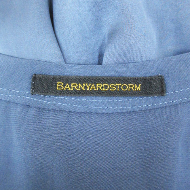 BARNYARDSTORM(バンヤードストーム)のバンヤードストーム カットソー 半袖 Uネック サテン 無地 1 紺 /FF36 レディースのトップス(カットソー(半袖/袖なし))の商品写真