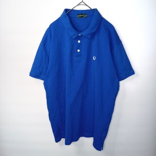 フレッドペリー(FRED PERRY)のフレッドペリー　半袖ポロシャツ　刺繍ロゴ　ブルー(ポロシャツ)
