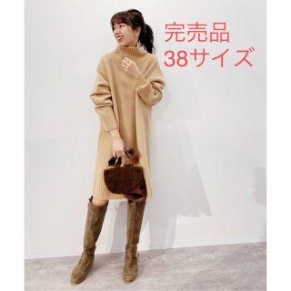 プラージュ(Plage)の美品☆Plage☆スーパーファインウールカシミヤハイネックミニワンピース(ひざ丈ワンピース)