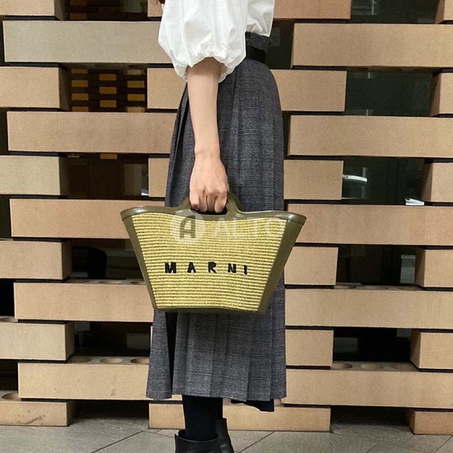 Marni(マルニ)のMARNI マルニ かごバッグ ショルダーバッグ スモールバッグ  オリーブ   レディースのバッグ(かごバッグ/ストローバッグ)の商品写真