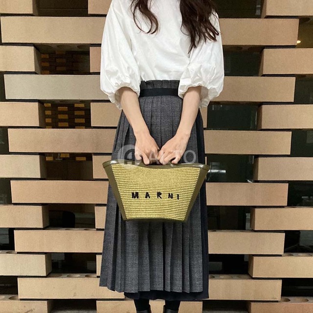 MARNI マルニ かごバッグ ショルダーバッグ スモールバッグ オリーブ-