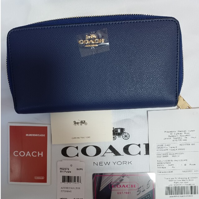 COACH(コーチ)のCOACH人気長財布ブルー メンズのファッション小物(長財布)の商品写真