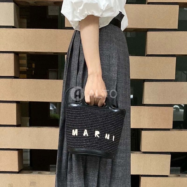MARNI マルニ かごバッグ バスケットバッグ ブラック ワンピなど最旬ア