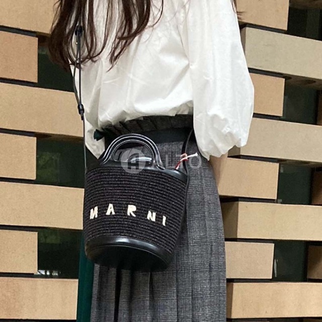 MARNI マルニ かごバッグ バスケットバッグ   ブラック165cm持ち手