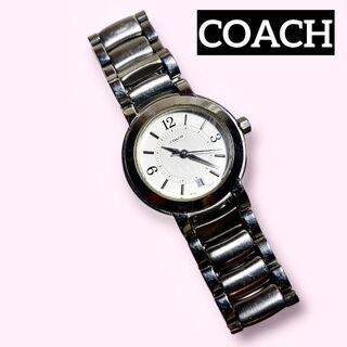 コーチ(COACH)のCOACH コーチ　ラウンド型時計　シルバー　レディース　動作確認済み(腕時計)